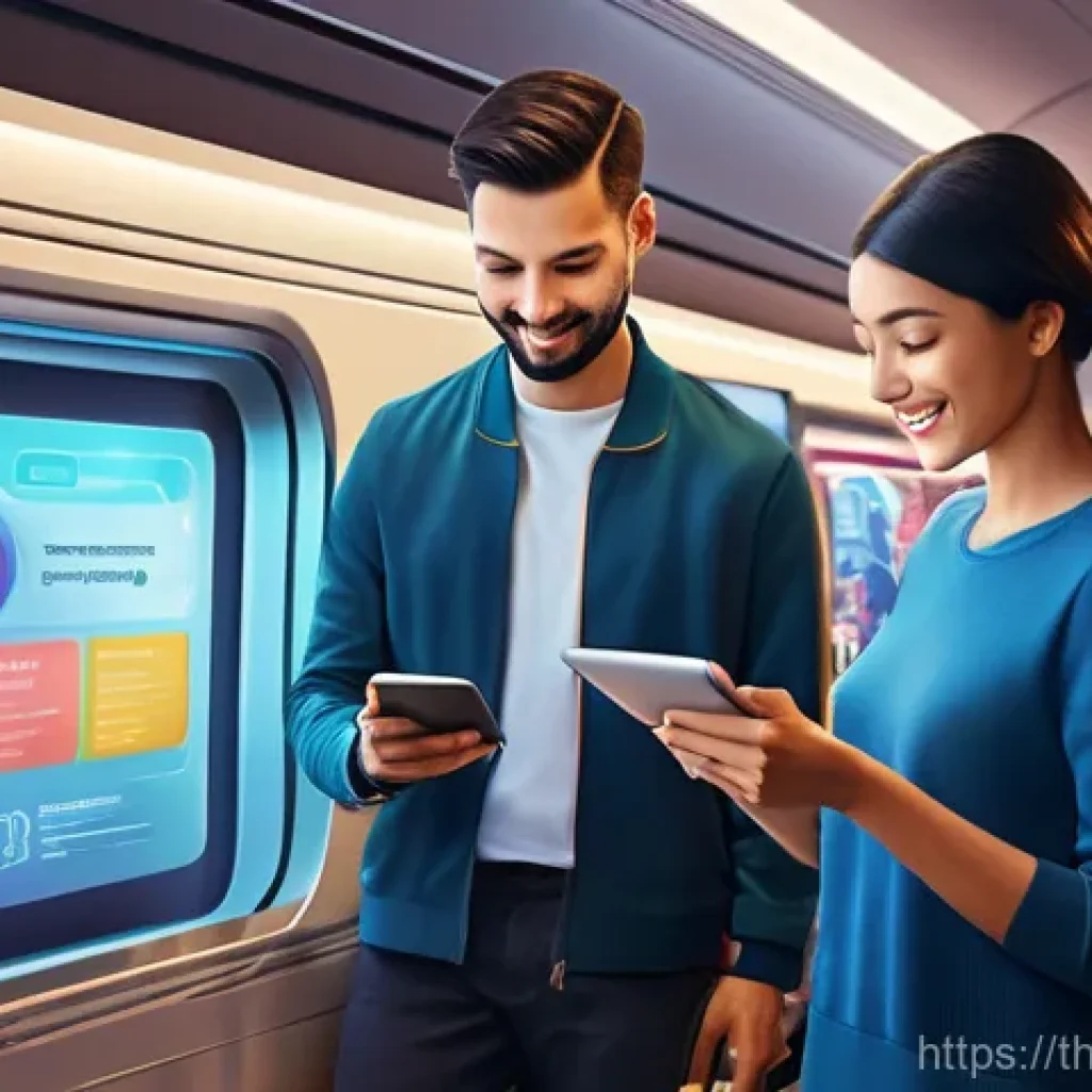 옴니채널 고객 경험을 위한 광고 전략 - **Prompt:** A vibrant, futuristic illustration depicting a seamless "Omnichannel Customer Journey." ...