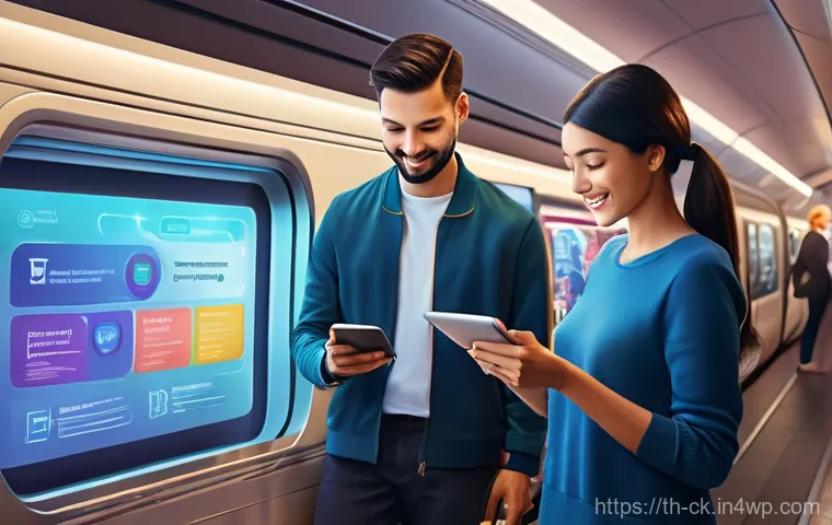 옴니채널 고객 경험을 위한 광고 전략 - **Prompt:** A vibrant, futuristic illustration depicting a seamless "Omnichannel Customer Journey." ...