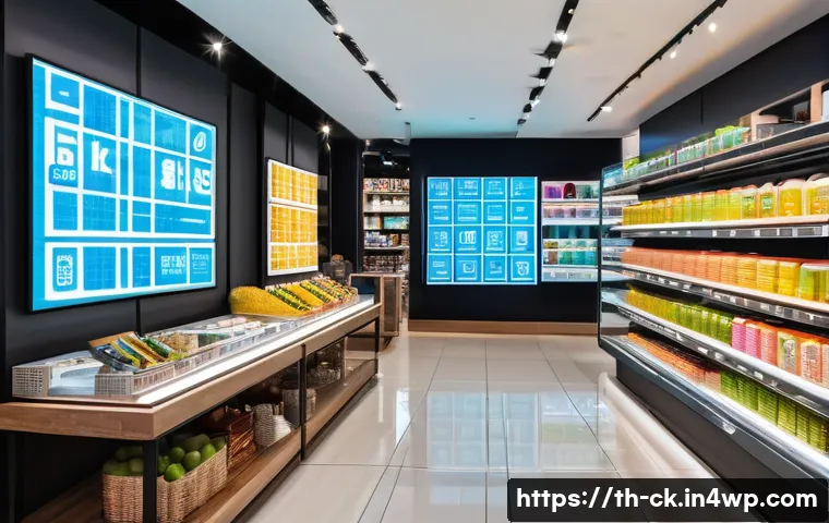 옴니채널 고객 경험 개선을 위한 혁신 기술 - A modern retail store interior in Bangkok with seamless integration of online and offline shopping e...