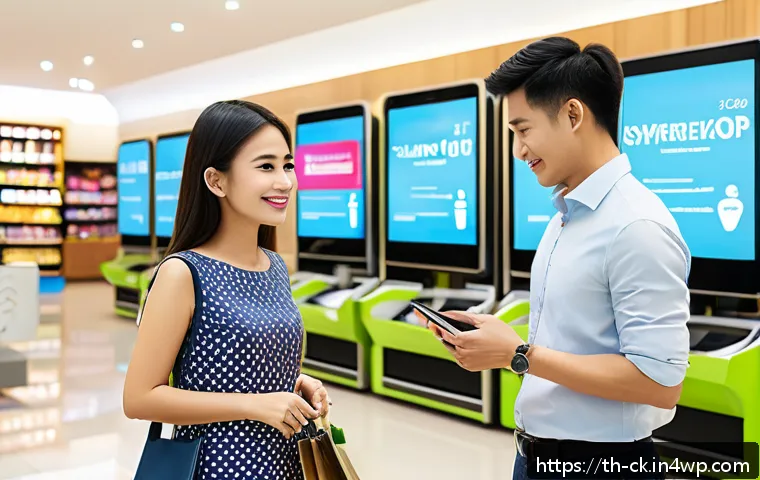 옴니채널 전략의 지속적 개선 및 피드백 루프 - A modern retail environment showing seamless omnichannel customer experience: a diverse group of Sou...